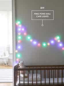 luces con bolas de ping pong