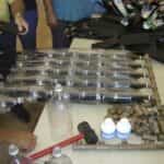 calentador solar con botellas