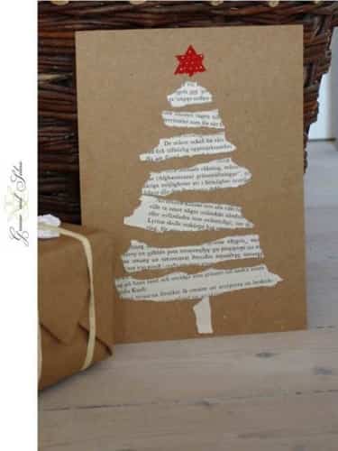 tarjeta navideña reciclada