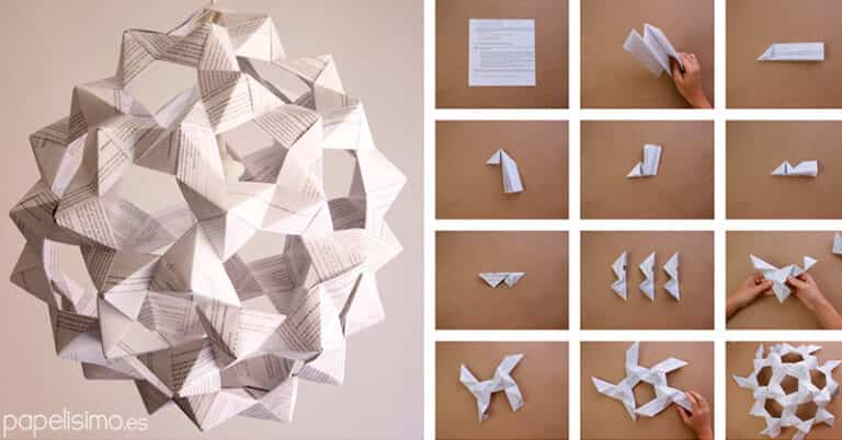 Cómo hacer una lámpara a partir de papel reciclado
